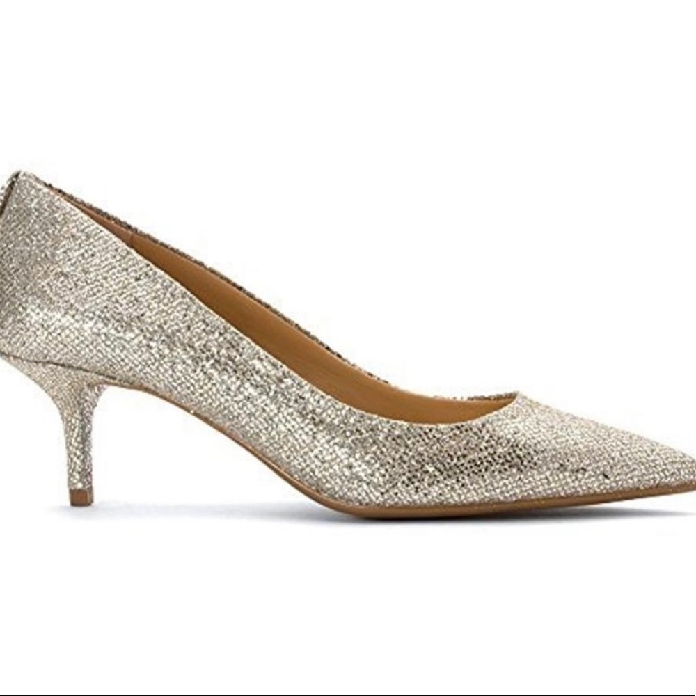 Michael Kors MK Mid Flex Kitten Pump Shoe Glitter